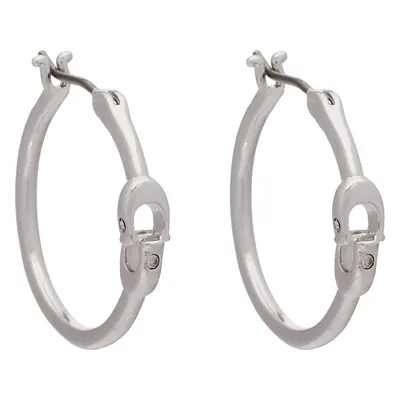 Naušnice Coach Signature Hoop Earrings 37408160RHO030 Stříbrná