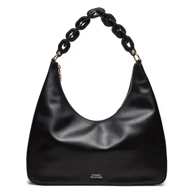 Kabelka Tommy Hilfiger Soft Leather Hobo AW0AW16292 Černá