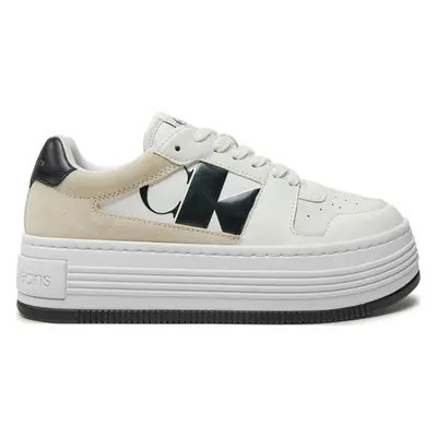 Sneakersy Calvin Klein Jeans Bold Platf Low Lace Mix Nbs Mtr YW0YW01482 Bílá