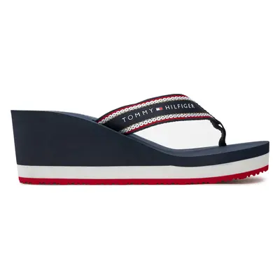 Žabky Tommy Hilfiger Hilfiger Hi Wedge Beach Sandal FW0FW08012 Tmavomodrá