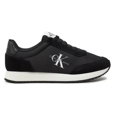 Sneakersy Calvin Klein Jeans Retro Runner Low Lace Ny Ml YW0YW01326 Černá