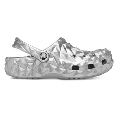 Nazouváky Crocs Cls Metallic Geometric Clog 210002 Stříbrná