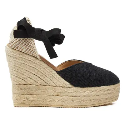 Espadrilky Manebi La Havana Heart-Shaped Wedge Espadrilles O 7.9 WH Černá