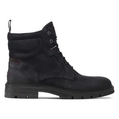 Kozačky Tommy Hilfiger Elevated Padded Suede Boot FM0FM03778 Tmavomodrá