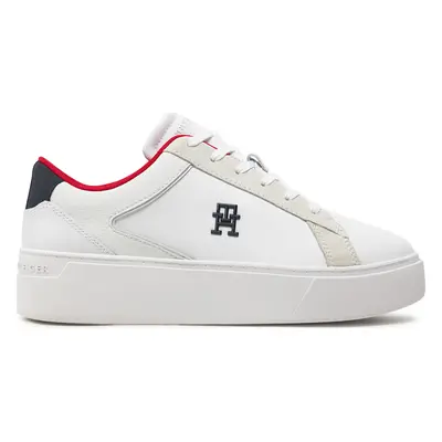 Sneakersy Tommy Hilfiger Th Platform Court Sneaker Nbk FW0FW08210 Bílá