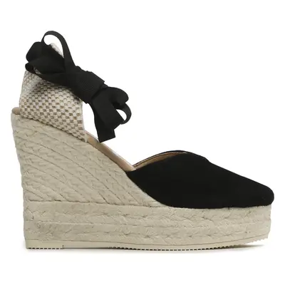 Espadrilky Manebi Heart-Shaped Wedge Espadrilles K 1.0 WH Černá