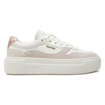 Sneakersy Calvin Klein Ff Cupsole Lace Up W/Ml Mix M HW0HW02125 Bílá