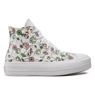 Plátěnky Converse Chuck Taylor All Star Lift Platform Pink Lemonade A07561C Bílá