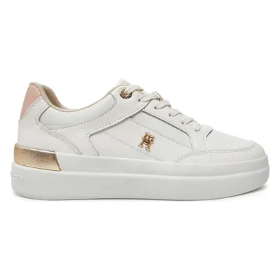 Sneakersy Tommy Hilfiger Lux Hardware Court Sneaker FW0FW07997 Écru