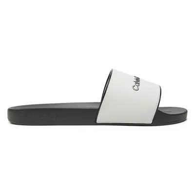 Nazouváky Calvin Klein Jeans Slide Institutional YM0YM01019 Bílá