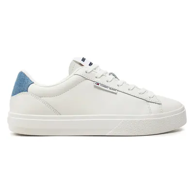 Sneakersy Tommy Jeans Tjw Cupsole Sneaker Denim EN0EN02652 Écru