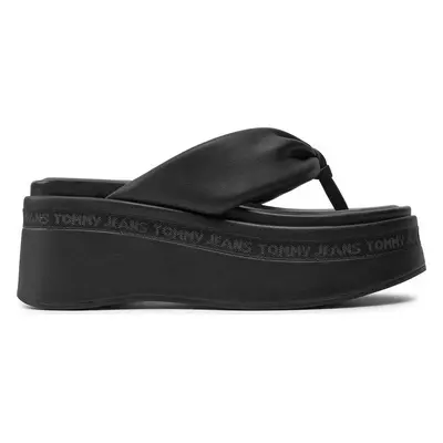 Žabky Tommy Jeans Tjw Wedge Sandal EN0EN02457 Černá