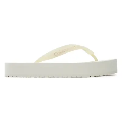 Žabky Calvin Klein Jeans Beach Sandal Flatform YW0YW01620 Écru