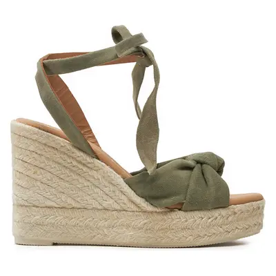 Espadrilky Manebi Hamptons Wedge Espadrilles With Knot W 0.1 WS Zelená