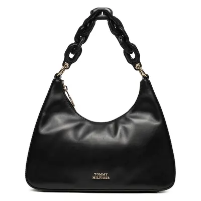 Kabelka Tommy Hilfiger Soft Leather Shoulder Bag AW0AW16293 Černá