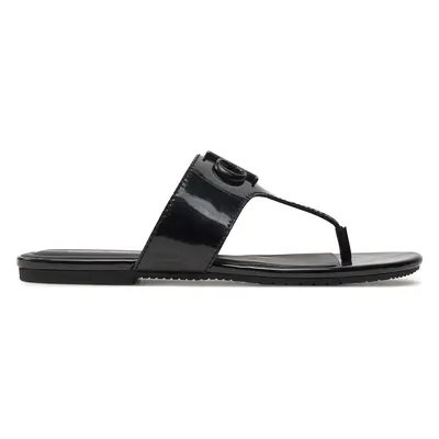 Žabky Calvin Klein Jeans Flat Sandal Slide Toepost Mg Met YW0YW01342 Černá