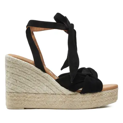 Espadrilky Manebi Hamptons Wedge Espadrilles With Knot K 1.0 WS Černá