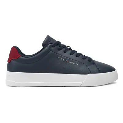 Sneakersy Tommy Hilfiger Th Court Leather Grain Ess FM0FM05297 Tmavomodrá