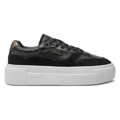 Sneakersy Calvin Klein Ff Cupsole Lace Up W/Ml Mix M HW0HW02125 Černá