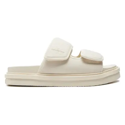 Nazouváky Calvin Klein Jeans Double Bar Sandal Mtl YM0YM01020 Écru