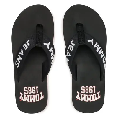 Žabky Tommy Jeans Flip Flop Logo Tape EM0EM01147 Černá