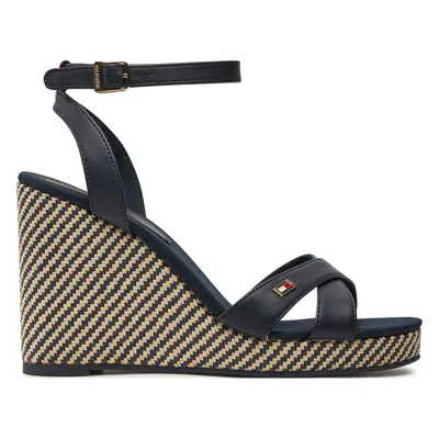 Sandály Tommy Hilfiger Im Raffia Sandal FW0FW08224 Tmavomodrá