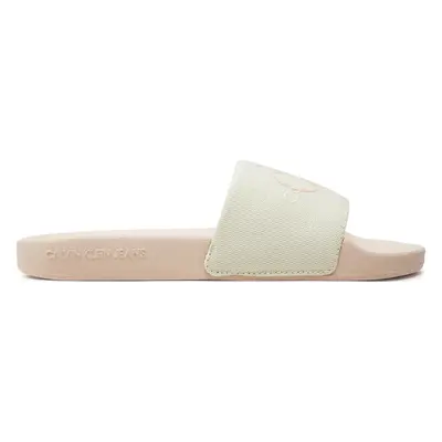 Nazouváky Calvin Klein Jeans Slide Monogram Co YW0YW00103 Écru