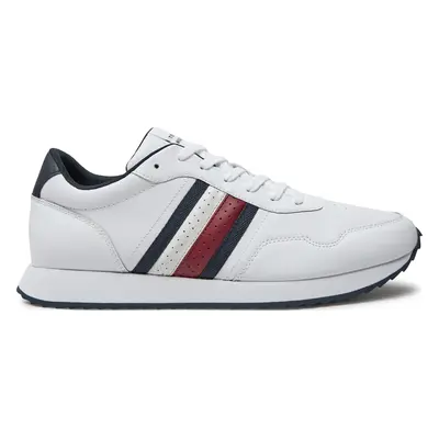 Sneakersy Tommy Hilfiger Runner Evo Lth Mix Ess FM0FM05121 Bílá