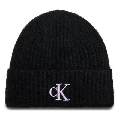 Čepice Calvin Klein Jeans Thick Embroidery Beanie K60K612321 Černá