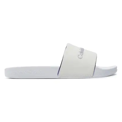 Nazouváky Calvin Klein Jeans Slide Instituitional Mtr YW0YW01508 Bílá