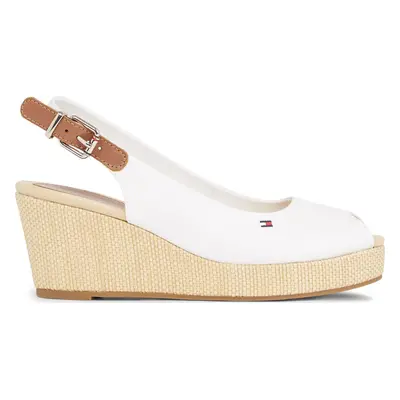 Espadrilky Tommy Hilfiger Iconic Elba Sling Back Wedge FW0FW04788 Bílá