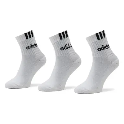 Klasické ponožky Unisex adidas 3-Stripes Linear Half-Crew Cushioned Socks 3 Pairs HT3437 Bílá