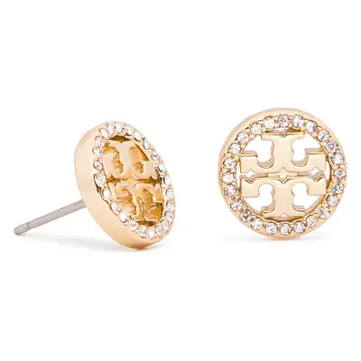 Naušnice Tory Burch Crystal Logo Circle Stud Earring 53422 Zlatá