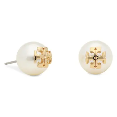 Naušnice Tory Burch Crystal Pearl Stud Earring 11165514 Bílá