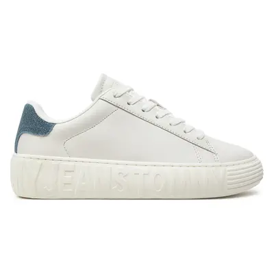 Sneakersy Tommy Jeans Tjw Fancy Leather Cupsole EN0EN02575 Écru