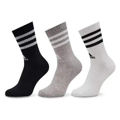 Klasické ponožky Unisex adidas 3-Stripes Cushioned Crew Socks 3 Pairs IC1323 Šedá