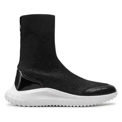 Sneakersy Calvin Klein Jeans Eva Runner High Sock Mtr YW0YW01485 Černá