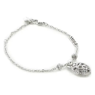 Náramek Guess Heart Cage JUBB03 100JW Stříbrné rhodiování