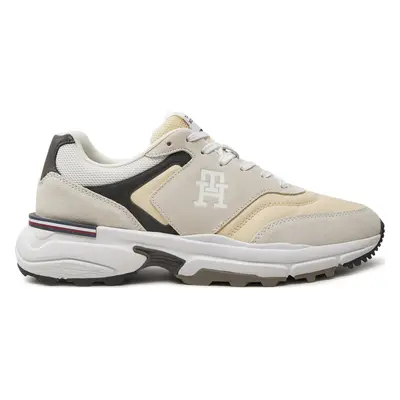 Sneakersy Tommy Hilfiger M Runner X Ventile Mix FM0FM05062 Écru