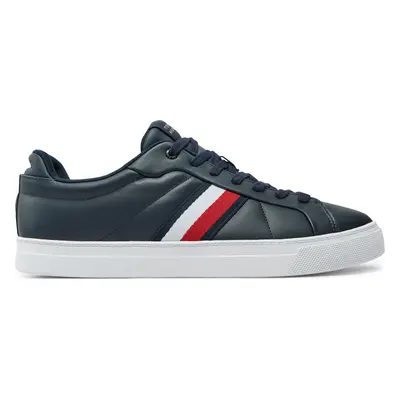 Sneakersy Tommy Hilfiger Icon Court Lth Stripes FM0FM05163 Tmavomodrá