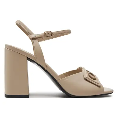 Sandály Calvin Klein Heel Sandal 85 Relock Lth HW0HW01937 Écru