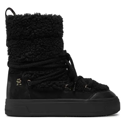 Sněhule Tommy Hilfiger Lace-Up Faux Shearling Snowboot FW0FW08252 Černá