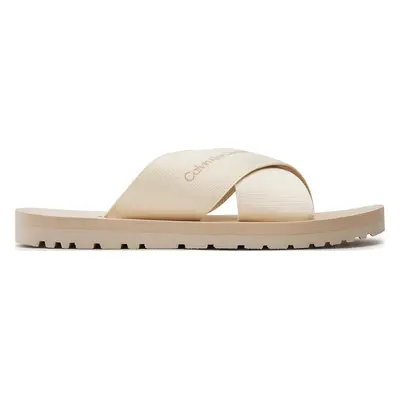 Nazouváky Calvin Klein Jeans Cross Sandal Slipon Rp In Btw YM0YM00942 Écru