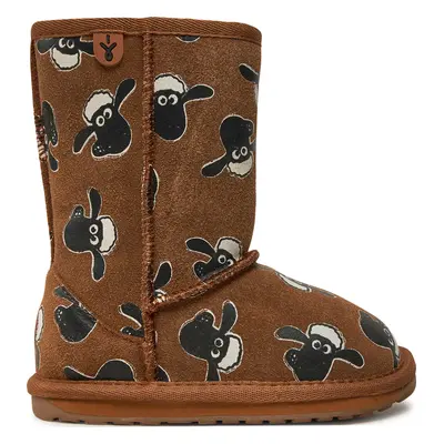 Sněhule EMU Australia Shaun The Sheep Print K13107 Hnědá