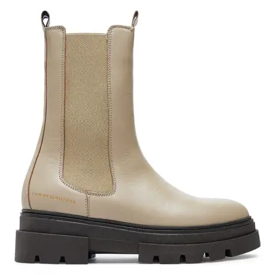 Kotníková obuv s elastickým prvkem Tommy Hilfiger Monochromatic Chelsea Boot FW0FW06730 Béžová