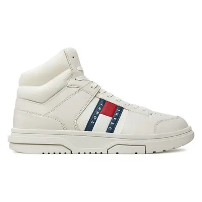 Sneakersy Tommy Jeans The Brooklyn Mix Mat Mid EM0EM01458 Bílá