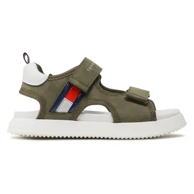 Sandály Tommy Hilfiger Flag Velcro Sandal T3B2-32906-1355 M Khaki