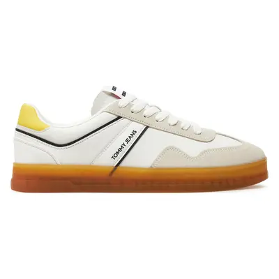 Sneakersy Tommy Jeans Tjm Leather Retro Cupsole EM0EM01414 Écru