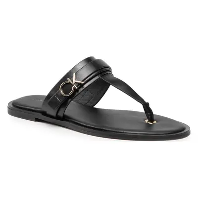 Žabky Calvin Klein Almond Flat Tp Slide W/Hdw HW0HW00829 Černá