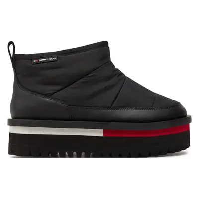 Sněhule Tommy Jeans Tjw Nylon Flatform Boot Wl EN0EN02689 Černá